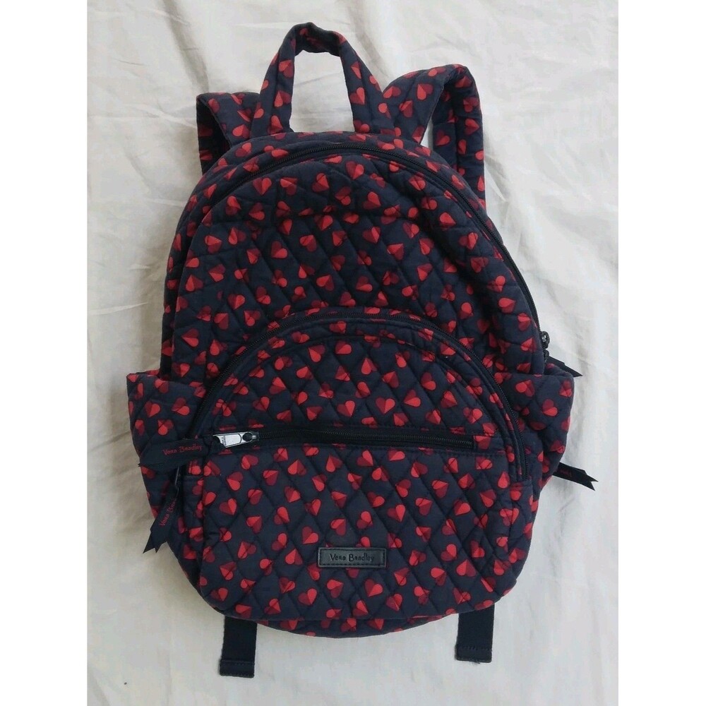 Vera Bradley Sweethearts Small Backpack  Adjustable Strap Zip Closure Pockets